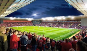 Aberdeen Stadium - Vue du terrain du projet
