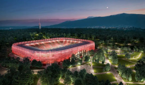 Balgarska Armiya Stadion - Vue aérienne de nuit - projet avril 2023