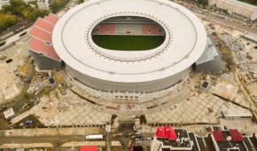 Central Stadium (Yekaterinburg) - Vue aérienne du chantier - copyright Twitter