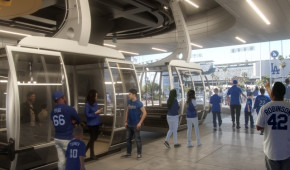 Dodger Stadium - Projet de téléphérique pour LA 2028 - la station - copyright Aerial Rapid Transit Technologies LLC
