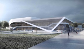 Future patinoire d'Angers - Projet abandonné avec piste extérieur - copyright Chabanne Architecture