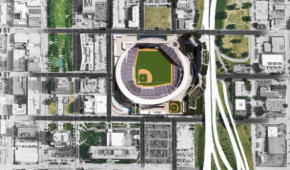 Kansas City Royals ballpark - Vue aérienne du projet