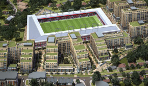 Kingfield Stadium - Vue aérienne du projet de jour