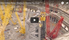 Drone au dessus du Mercedes-Benz Stadium
