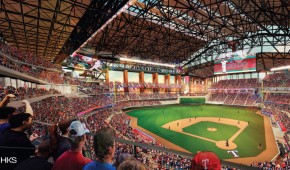 New Arlington Ballpark - Vue du terrain - copyright HKS