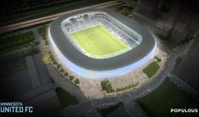 New Saint Paul Stadium - Vue aérienne - copyright Populous