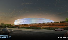 New Saint Paul Stadium - Vue de nuit - copyright Populous