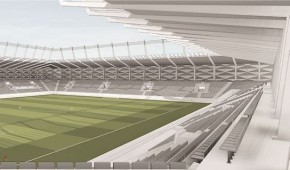 Nouveau stade national du Luxembourg - Vue de la pelouse du projet