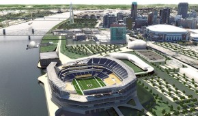 Nouvelles images pour le stade des Rams de Saint Louis