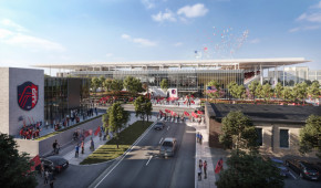 St Louis MLS Stadium - Vue de la rue - décembre 2020