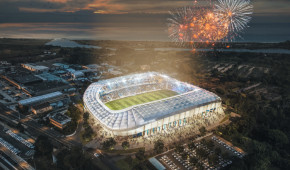 Stade Armand-Cesari - Projet de rénovation - vue aérienne - décembre 2022