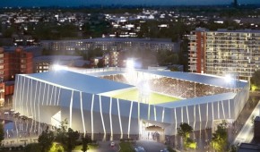 Stade du Pays de Charleroi - Vue de nuit du projet