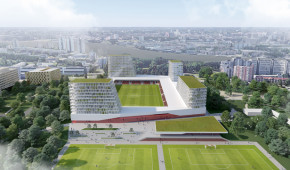 Van Donge & De Roo Stadion - Vue aérienne du projet de rénovation - avril 2021 - copyright MoederscheimMoonen Architects