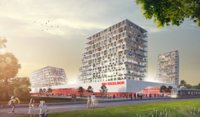 Van Donge & De Roo Stadion - Vue de la rue du projet de rénovation - avril 2021 - copyright MoederscheimMoonen Architects