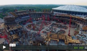 Vol au dessus du chantier du New Atlanta Stadium