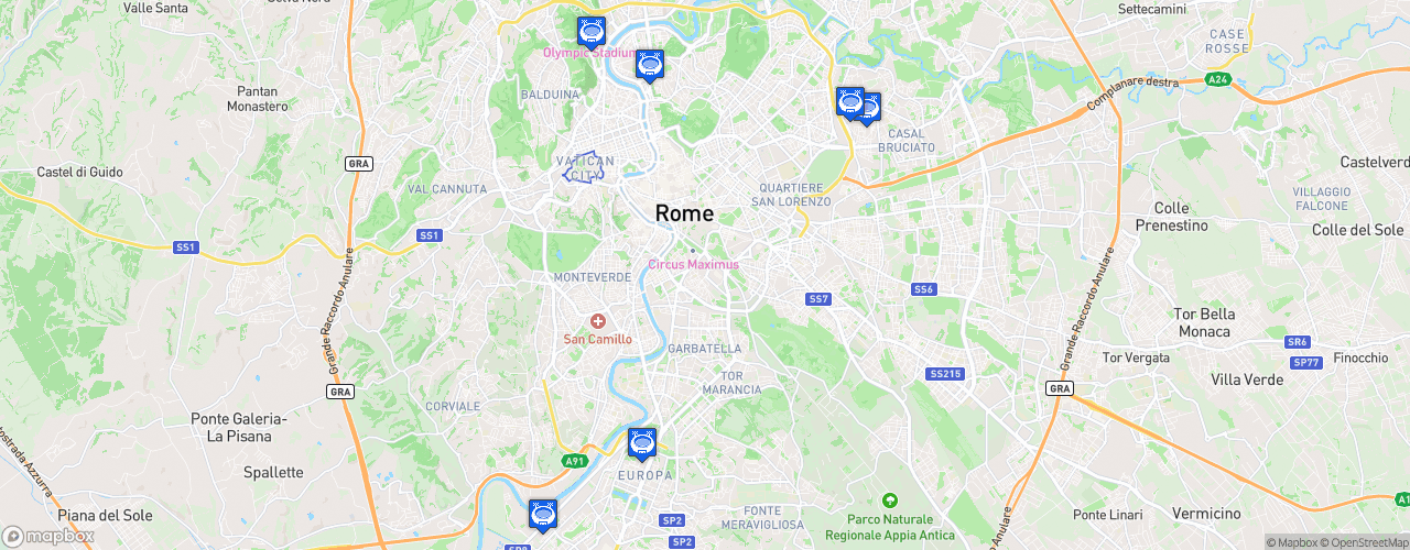 Static Map of AS Roma