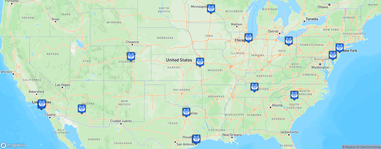 Static Map of CONCACAF Gold Cup - CONCACAF Gold Cup 2019