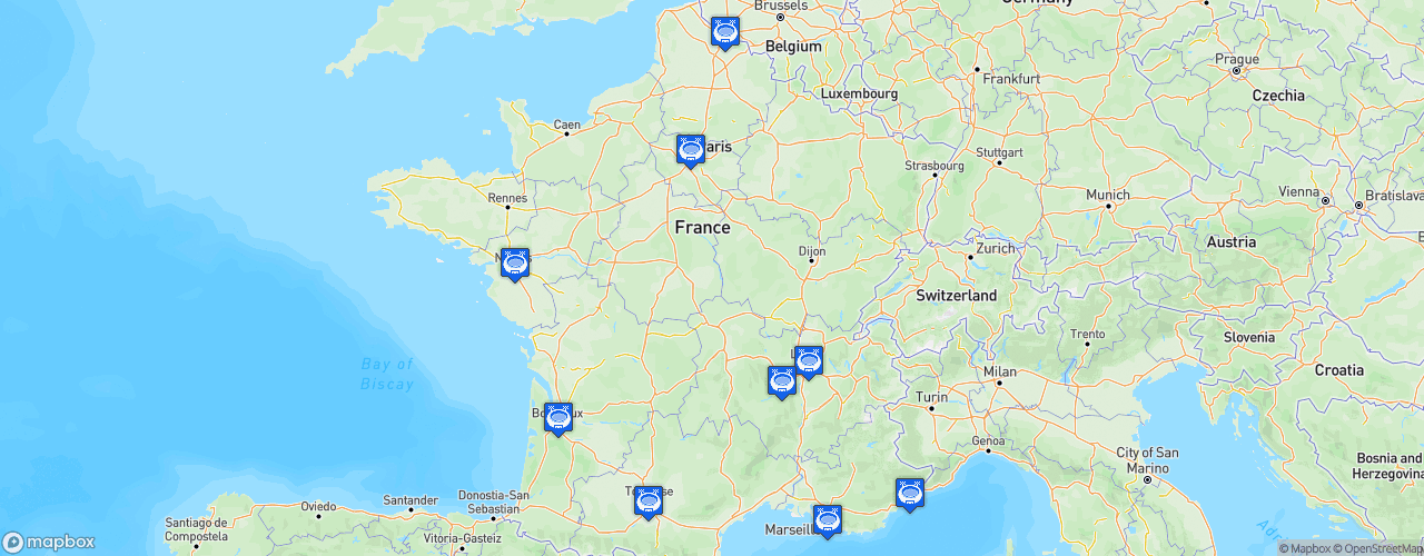 Static Map of IRB Rugby World Cup France 2023