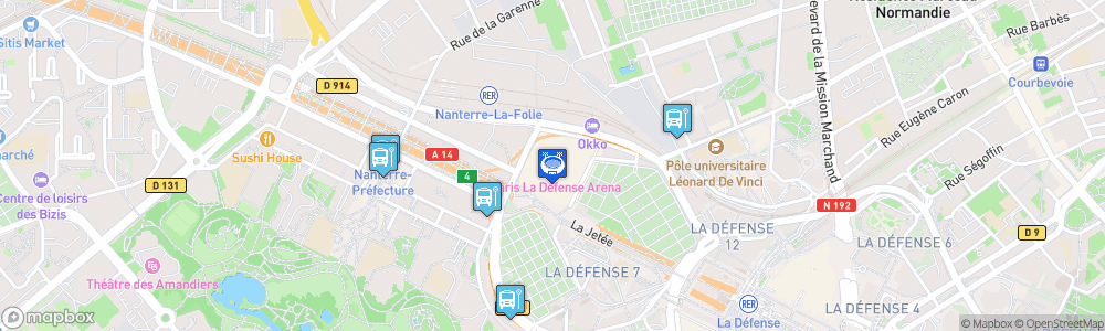 Static Map of Paris La Defense Arena