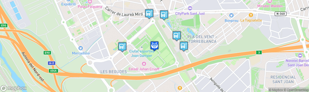 Static Map of Ciutat Esportiva Joan Gamper