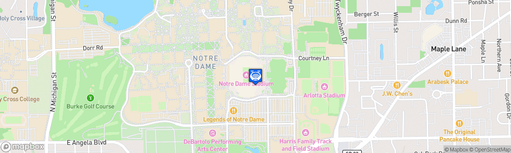 Static Map of Notre Dame Stadium