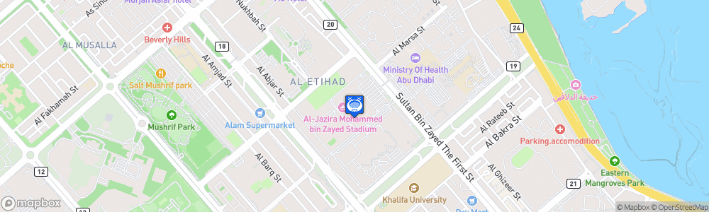 Static Map of Al-Jazira Mohammed bin Zayed Stadium