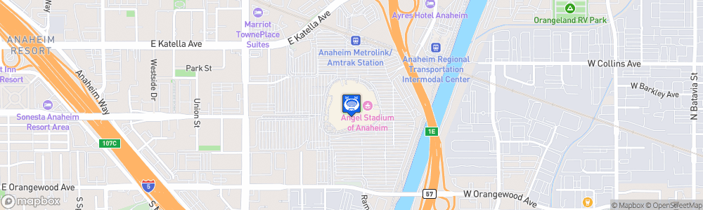 Static Map of Angel Stadium of Anaheim