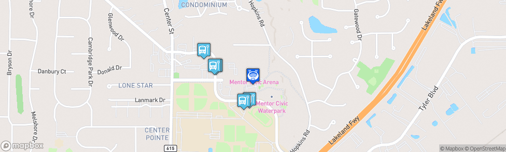 Static Map of Mentor Ice Arena