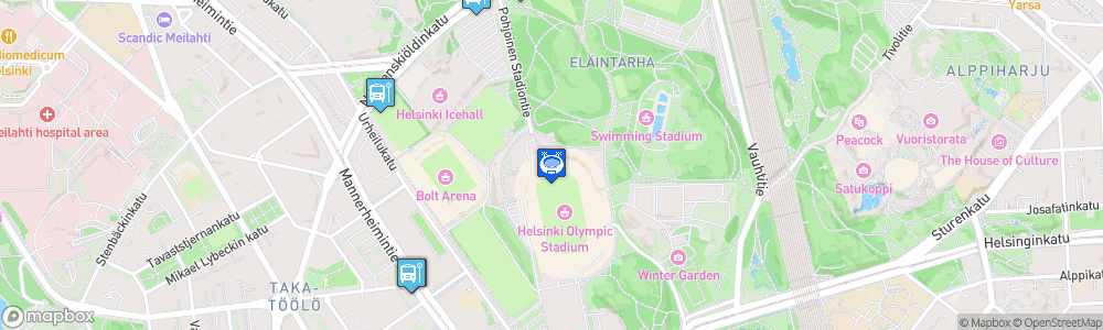 Static Map of Helsinki Olympic Stadium