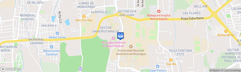 Static Map of Estadio Nacional de Fútbol de Nicaragua