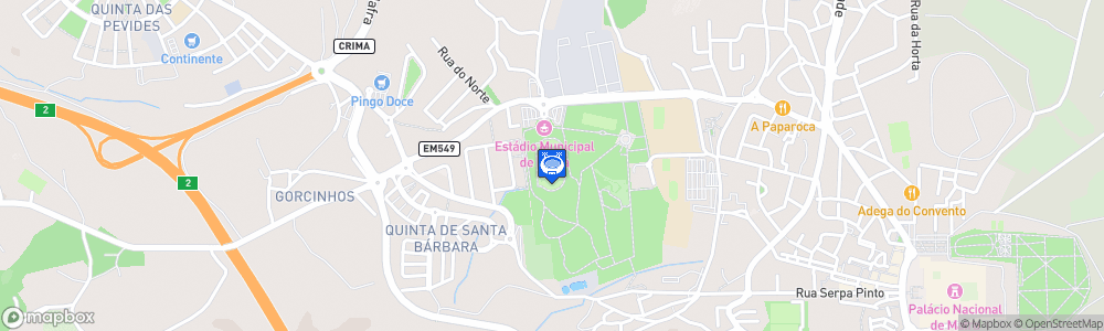 Static Map of Estádio Municipal de Mafra