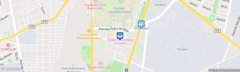 Static Map of Estadio Universitario (UANL)