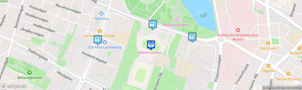 Static Map of Malmö Stadion