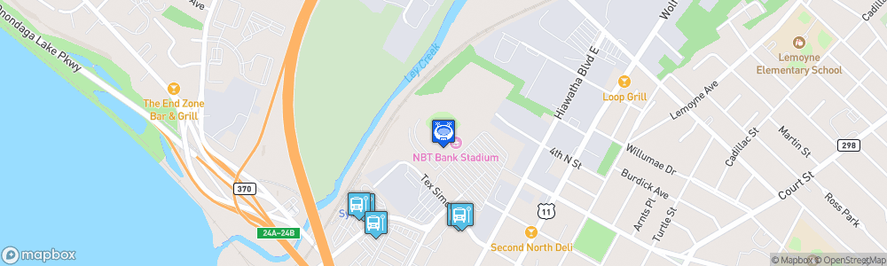 Static Map of NBT Bank Stadium