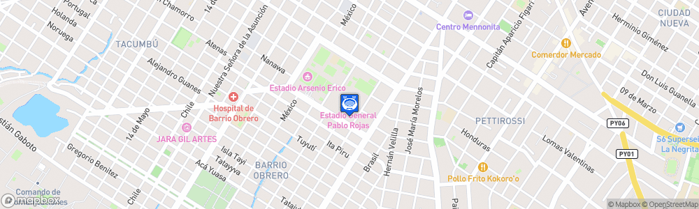 Static Map of Estadio General Pablo Rojas