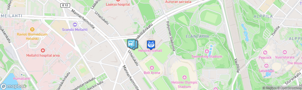 Static Map of Helsinki Ice Hall