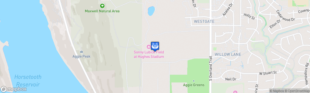 Static Map of Sonny Lubick Field at Hughes Stadium