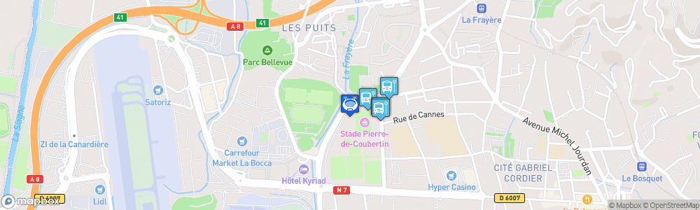 Static Map of Stade Pierre-de-Coubertin, Cannes
