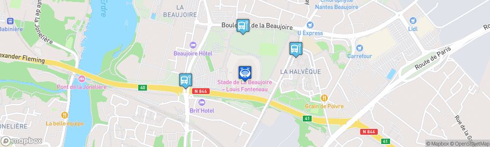 Static Map of Stade de la Beaujoire - Louis Fonteneau