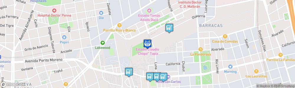 Static Map of Estadio Claudio Chiqui Tapia