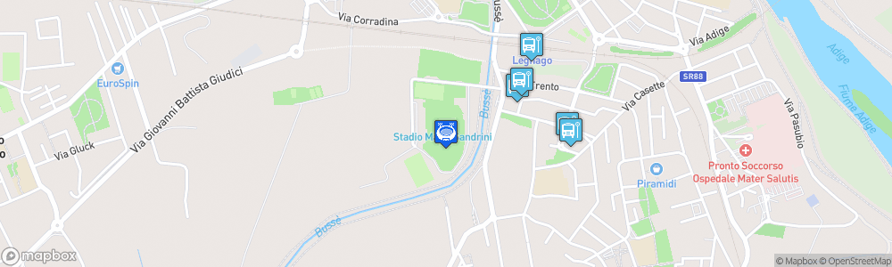 Static Map of Stadio Mario Sandrini