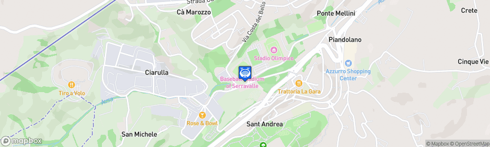 Static Map of Stadio Baseball di Serravalle