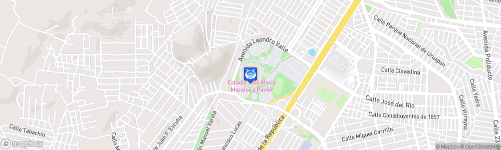 Static Map of Estadio José María Morelos y Pavón