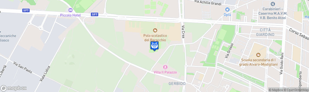 Static Map of Rugby Field CUS Torino