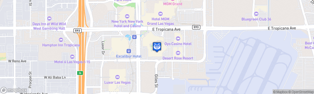 Static Map of Las Vegas Ballpark for A's