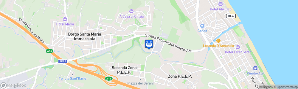Static Map of Stadio Pavone-Mariani
