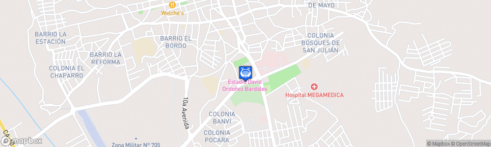 Static Map of Estadio David Alfonso Ordoñez Bardales