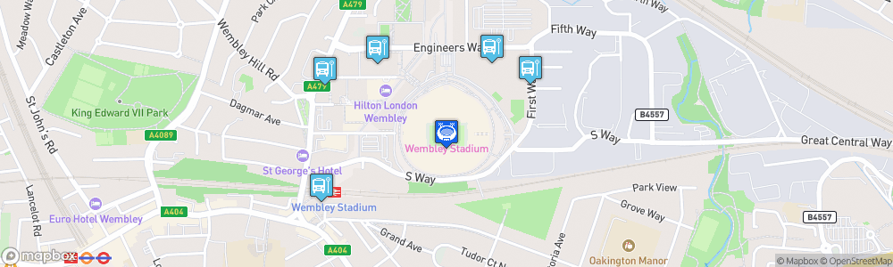 Static Map of Wembley connected by EE