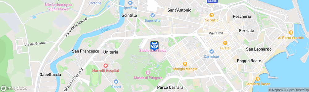 Static Map of Stadio Ezio Scida